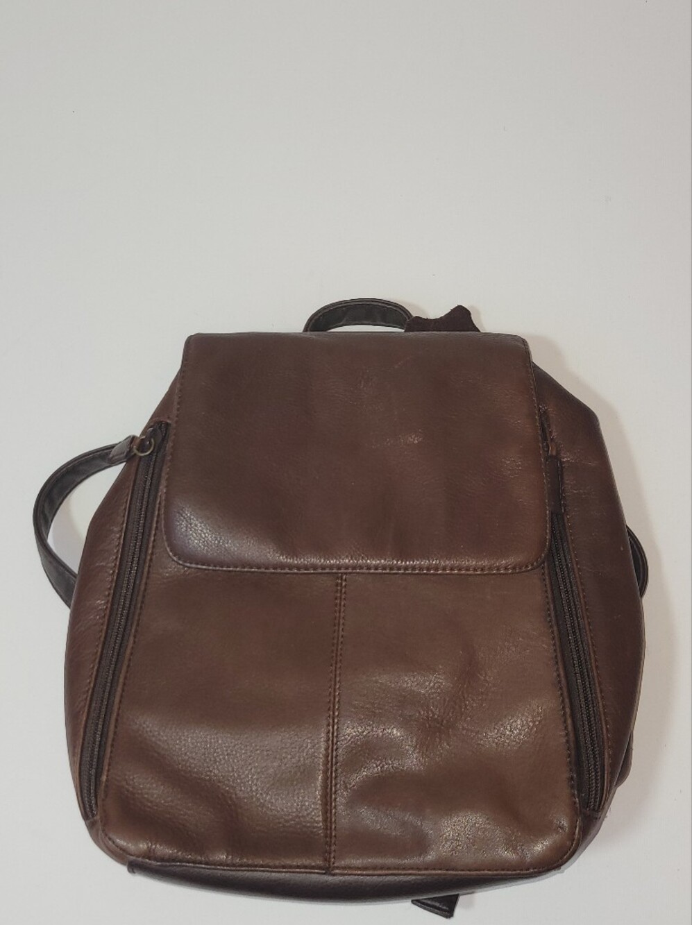 Vintage 90s Sonoma Jean Company Brown Genuine Leather Backpack Purse